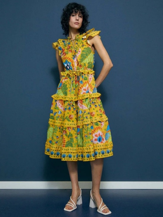 farm rio summer garden midi dress FARM Rio Summer Garden Midi Dress